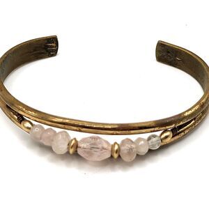 Artisan Sergio Lub Handmade in USA Copper Rose Quartz 2.5in dia